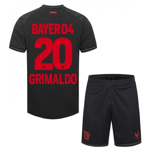 Fotbalové Dres Bayer Leverkusen Alejandro Grimaldo #20 Dětské Domácí 2023-24 Krátký Rukáv (+ trenýrky)